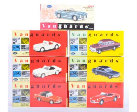 A collection of x7 assorted Lledo Vanguards 1/43 scale precision diecast model cars. Examples to include VA06700 Triumph Spit