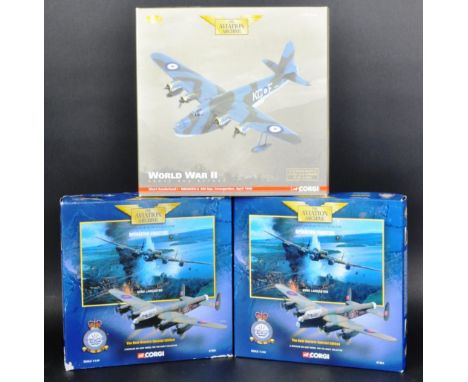 A collection of x3 Corgi ' Aviation Archive ' 1/144 scale WWII interest diecast model planes comprising; x2 47304 Dam Busters