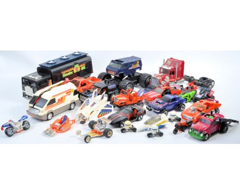 A large collection of original vintage 1980's retro Kenner made MASK action figure playsets vehicles to include; Slingshot (w