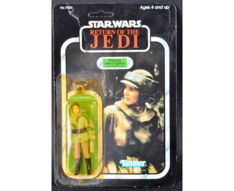 Star Wars - An original vintage 1984 Kenner made Star Wars carded action figure ' Princess Leia Organa ( In Combat Poncho) '.