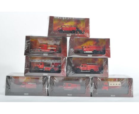 A collection of x8 assorted Atlas Editions diecast Fire Engine models to include; 025 Mercedes-Benz Unimog, 122 Bedford Heavy