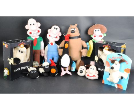 Wallace &amp; Gromit - Aardman Animations - a collection of original vintage c1990s Wallace and Gromit plush / stuffed toys. 