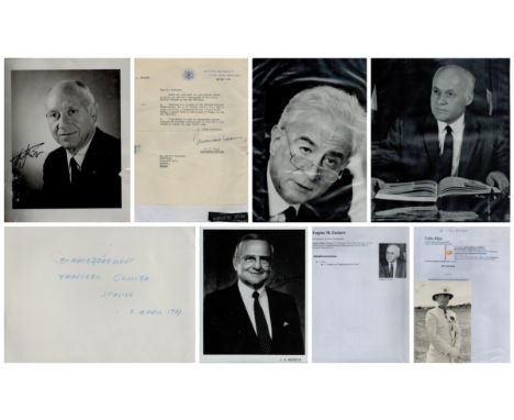Collection of Variety 4 x Black and White Photos signed signatures include Lee Iacocca was an American automobile executive b