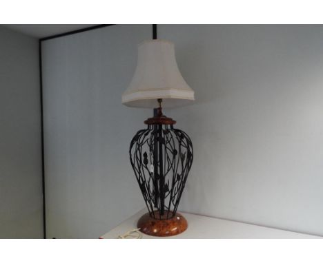 A floor standing lamp, approximate height including shade 112 cm