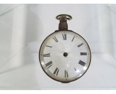 A hallmarked silver cased pocket watch for repair, case hallmarked London assay movement signed George Graham London numbered