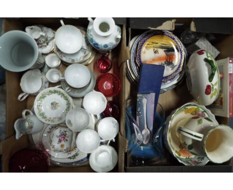 A mixed lot to include ceramics comprising Royal Crown Derby in the Derby Posies design, Royal Doulton Seasons cups and sauce