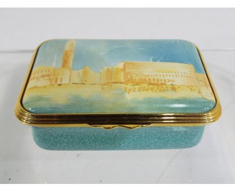Halcyon Days Enamels - a Halcyon Days Enamel trinket box decorated with the Campanile and Doge's Palace inspired by the 1819 