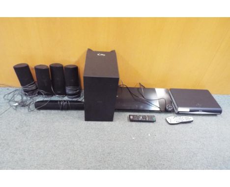A Sony Surround Sound system with 3D Blu-Ray player and Sky+ HD box