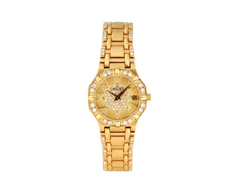 Concord. An 18ct gold quartz calendar bracelet watch  Saratoga, Reference 50.73.287, Case No. 967650, Circa 1990 Jewelled qua