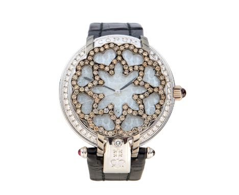 Corum. A stainless steel diamond set automatic wristwatch Sharazad, Reference 89.263.29, Case number 502379 25 jewel automati