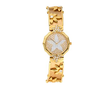 Corum. An 18ct gold diamond set quartz bangle watch with custom bangle Ref: 556 122, Circa 1980 6 jewel quartz movement numbe
