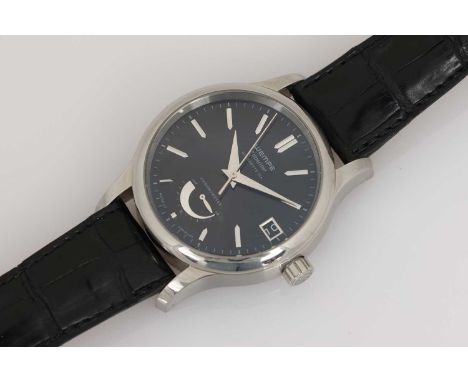 WEMPE (Glashütte i/S) Armbanduhr "Zeitmeister Klassik Chronograph" rundes Stahlgehäuse (D 45mm), schwarzes Zifferblatt mit St