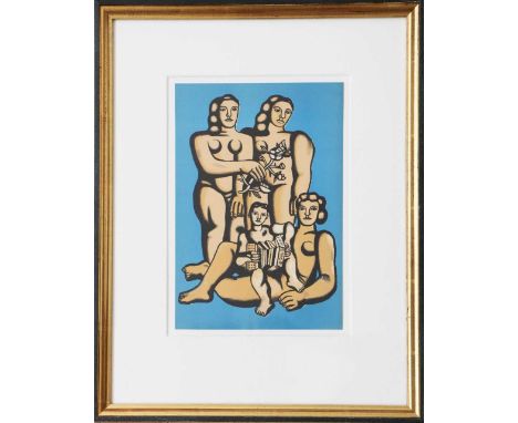 FERNAND LEGER (1881 Argenant - 1955 bei Paris) Farblithografie, ¨L´enfant à l´accordion¨ (1951), ca. 25,5x17cm, gerahmt (43,5