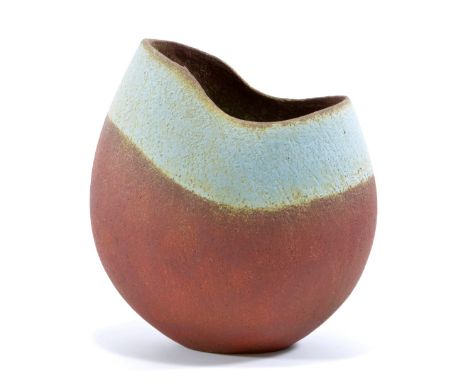 JOHN WARD (born 1938); a stoneware rust and chalky blue vase, impressed JW mark, height 22cm. (D)   CONDITION REPORT:  Appear