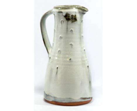 JIM MALONE (born 1946); a large stoneware jug covered in white nuka glaze, impressed JM and A mark for Ainstable, height 35.5