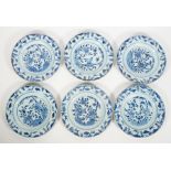 TELLER, Satz von 6, China, 19. Jh., Porzellan,