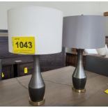 LOT - (2) BRUSHED METAL SIDE LAMP