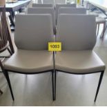 TAUPE KA UPHOLSTERED SIDE CHAIR, MATTE BLACK LEGS - MSRP $435.00 EA.