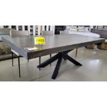 NEXUS DINING TABLE 42" X 96" SOLID TOP, STAIN: MOCHA SILK - MSRP $8,712.00 - (TABLE ONLY - CHAIRS