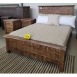 SET OF (1) SERENA LIVE EDGE QUEEN BED - MSRP $3,525.00 INCLUDING FLOOR MODEL MATTRESS AND DISPLAY