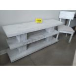 WHITE WASHED CONSOLE TABLE 60" X 16" X 28" W/ MATCHING SIDE CHAIR