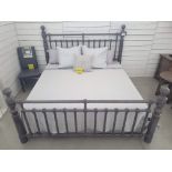 STONE COTTAGE KING BED TURNED POSTER SPINDLE IN WEATHERED CHARCOAL W/BEDDING - MSRP $9,843.00