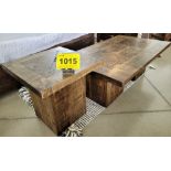 SET OF WRMY MAPLE COFFEE AND SIDE TABLE, 48" X 29" X 18"H, 21" X 21" X 21"H