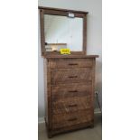 ADIRONDACK FIVE DRAWER CHEST - MSRP $2,776.00 W/ ADIRONDACK HIGH DRESSER MIRROR - MSRP $632.01