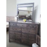 RUSTIC LOFT NINE DRAWER DRESSER - MSRP $3,999.00 W/ RUSTIC LOFT DRESSER MIRROR - MSRP $632.00