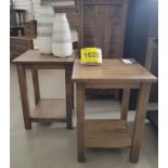 SET OF (2) PLANT STANDS - MSRP $300.00 EA. W/ CERAMIC VASES