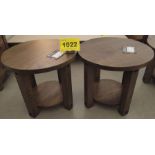 PAIR OF ADIRONDACK SIDE TABLES W/SHELF - MSRP $1,255.00 EA.