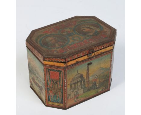A vintage advertising mustard tin of canted rectangular form for Keen's Mustard, 19.5cm. Condition Report. To be used as a gu