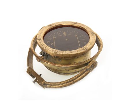 MID-20TH CENTURY SHIP'S SESTREL GIMBAL COMPASS by Henry Brown & Son of London, serial number 5921, 20cm wide