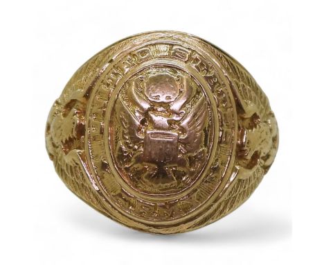 A 10k gold United States Army signet ring, size O1/2, weight 7.9gms Condition Report:Available upon request