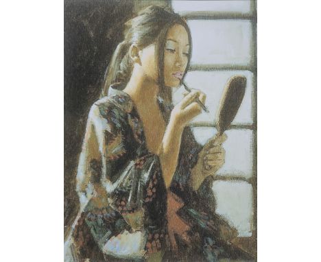 FABIAN PEREZ (ARGENTINIAN b.1967) &nbsp;GEISHA WITH MIRROR &nbsp;Print multiple, 59 x 45cm Condition Report:Available upon re