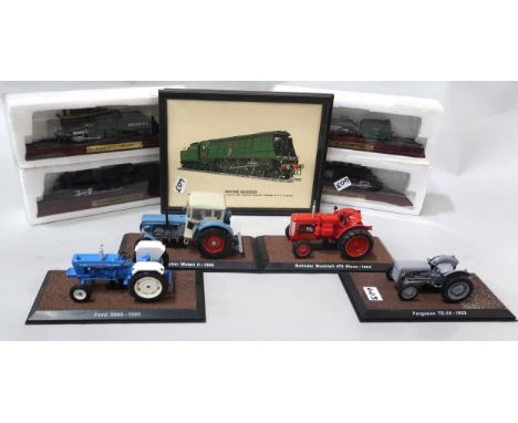 A quantity of boxed Great British Locomotives Collection 00-scale models, with corresponding magazines housed over two ring-b