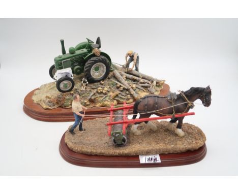 Border Fine Arts 'Hauling Out' (Field Marshall Tractor),&nbsp;model No. JH98 by Ray Ayres, limited edition 19/1500, on wood b