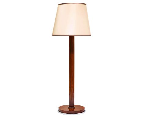 JULES LELEU, zugeschrieben(1883-1961)STEHLAMPE, um 1925.Palisanderfuss mit Stoffschirm.H. 172 cm.Lit. Viviane Jutheau, Jules 