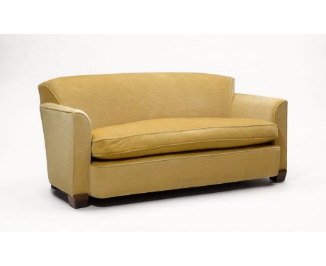 JULES LELEU, zugeschrieben(1883-1961)SOFA, um 1925.Beiger Veloursbezug.170 x 90 x 75 cm. JULES LELEU, Attributed to(1883-1961