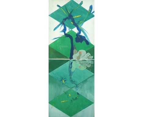 § § Patrick Proctor R.A. (English, 1936-2003) 'The Oasis'oil on canvas108 x 43cm Honest untouched condition, perhaps a little