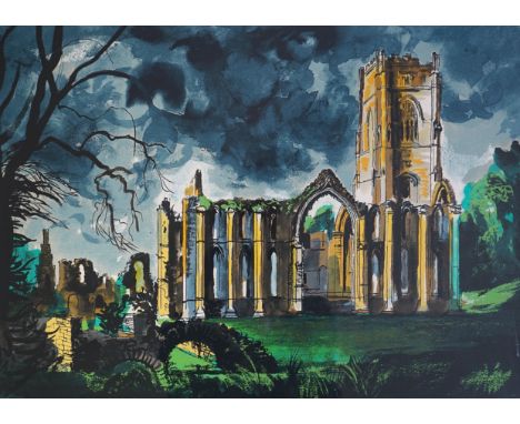 § § John Piper (British, 1903-1992) Fountains Abbey, Yorkshire (Levinson 351)screenprint in colourssigned in pencil, 145/1504