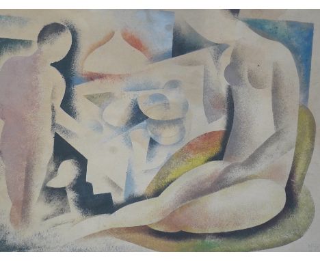 Béla Kádár (Hungarian, 1877-1956) Nudes in a landscapelithographsigned in pencil27 x 35.5cm Some slight undulation of the pap