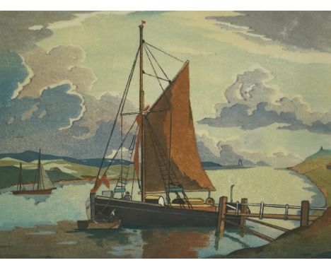 Eric Slater (British, 1896-1963) 'Morning calm'woodcutsigned and titled in pencil27.5 x 36cm Fair to good condition, colours 