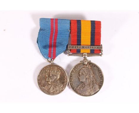 Medals of Lieutenant H Keswick of the King's Own Scottish Borderers KOSB comprising Boer War Queens South Africa medal with '