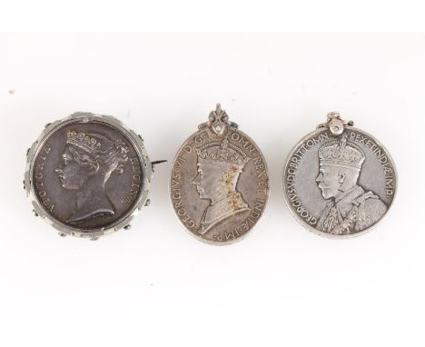 Three damaged medals to include a Naval Long Service and Good Conduct medal [HENRY PRATT SERGEANT 34TH CO RMLI]. George VI ef