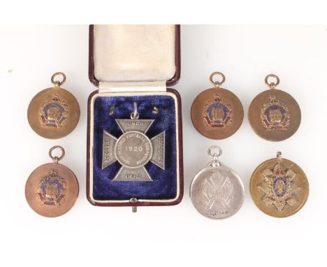 King's Own Scottish Borderers KOSB regimental prize award medals to include Inter Platoon Football Competition 1920, Inter Co