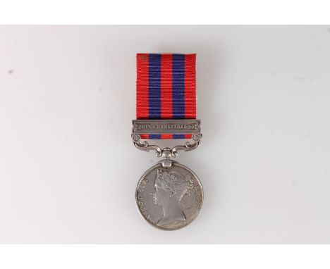 Medal of 2502 Sergeant R Hawkins of the 1st Battalion King's Own Scottish Borderers comprising Indian General Service medal w