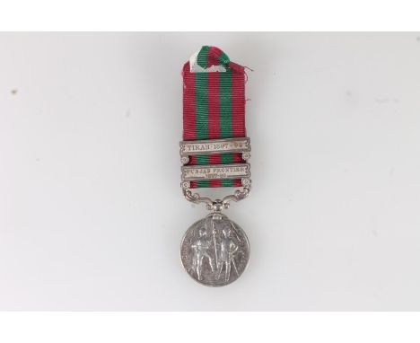 Medal of 3326 Private W Brown of the 2nd Battalion King's Own Scottish Borderers comprising India medal 1895 with 'TIRAH 1897