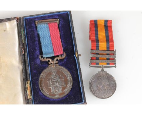 Medals of 7249 Private John M Irvine of the Volunteer Company Kings Own Scottish Borderers KOSB comprising Boer War Queens So