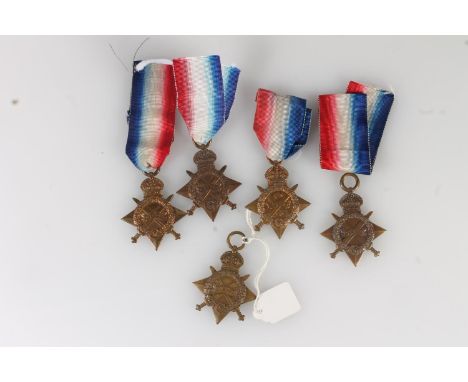 Medal of 4436 Sepoy Ajun Khan of the 59th Rifles comprising 1914 Mons star [No4436 SEPOY AJUN KHAN 59/RFLS] and four WWI 1914
